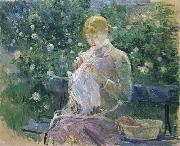 Berthe Morisot Pasie Sewing in the Garden at Bougival painting
